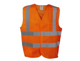 COR-BRITE®, TYPE R, CLASS II, 5-POINT BREAKAWAY VEST, ORANGE MESH, ONE OUTSIDE POCKET, ONE INSIDE POCKET WITH HOOK & LOOP CLOSURE, 2-INCH SILVER REFLECTIVE TAPE