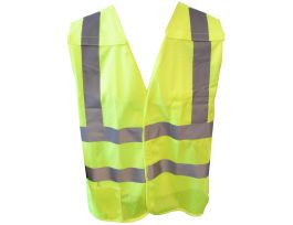 COR-BRITE®, TYPE R, CLASS II, 5-POINT BREAKAWAY VEST, LIME MESH, ONE OUTSIDE POCKET, ONE INSIDE POCKET WITH HOOK & LOOP CLOSURE, 2-INCH SILVER REFLECTIVE TAPE
