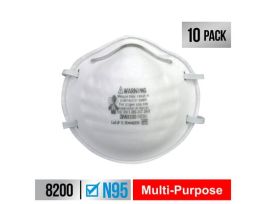 3M™ Sanding and Fiberglass Respirator N95 Particulate, 8200H10-DC, 10 eaches/pack, 4 packs/case