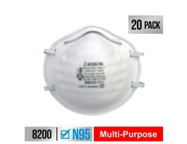 3M™ Particulate Respirator 8200 8200H20-DC, Economy, 20/pack, 4 packs/case