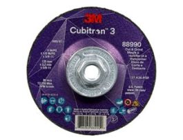 3M™ Cubitron™ 3 Cut and Grind Wheel, 88990, 36+, T27, 5 in x 1/8 in x 5/8 in-11 (125 x 3.2 mm x 5/8-11 in), ANSI, 10 ea/Case
