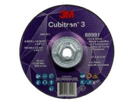 3M™ Cubitron™ 3 Cut and Grind Wheel, 88991, 36+, T27, 6 in x 1/8 in x 5/8 in-11 (150 x 3.2 mm x 5/8-11 in), ANSI, 10 ea/Case