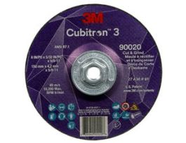 3M™ Cubitron™ 3 Cut and Grind Wheel, 90020, 36+, T27, 6 in x 5/32 in x 5/8 in-11 (150 x 4.2 mm x 5/8-11 in), ANSI, 10 ea/Case