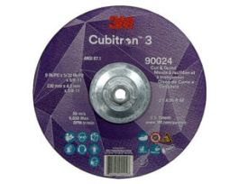 3M™ Cubitron™ 3 Cut and Grind Wheel, 90024, 36+, T27, 9 in x 5/32 in x 5/8 in-11 (230 x 4.2 mm x 5/8-11 in), ANSI, 10 ea/Case