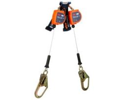 3M™ DBI-SALA® Nano-Lok™ Edge Twin-Leg Personal Self Retracting Lifeline 3500278, Cable, Steel Rebar Hook, 7.3 ft., Class 2, ANSI