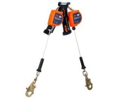 3M™ DBI-SALA® Nano-Lok™ Edge Twin-Leg Personal Self Retracting Lifeline 3500282, Cable, Steel Swivel Snap Hook, 8 ft. Class 2 ANSI