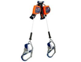 3M™ DBI-SALA® Nano-Lok™ Edge Twin-Leg Personal Self Retracting Lifeline 3500283, Cable, Aluminum Comfort Hook, 7 ft., Class 2 ANSI