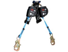 3M™ DBI-SALA® Nano-Lok™ Twin-Leg Self-Retracting Lifeline with Quick Connect 3100617, Web, Wrap Back, 8 ft.