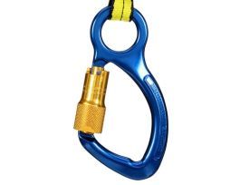 3M™ DBI-SALA® Self-Closing/Locking Carabiner with Captive Eye Pin 2000023, Aluminum, Blue, 3/4 in Gate