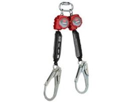 3M™ Protecta® Twin-Leg Self-Retracting Lifeline with Carabiner 3100512, Web, Steel Rebar Hook, 6ft