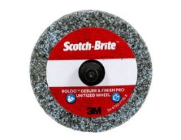 Scotch Brite™ Roloc™ Deburr & Finish PRO Unitized Wheel, DP-UR, 8C Medium, TR, 2 in x 1/8 in, 15/Carton, 60 ea/Case