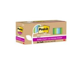 Post-it® Super Sticky Recycled Notes 654R-24SST-CP, 3 in x 3 in (76 mm x 76 mm)