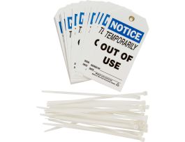 Equipment Status Tag NOTICE Heavy Duty Polyester 5.75x3 BK/BL/WH 25PK