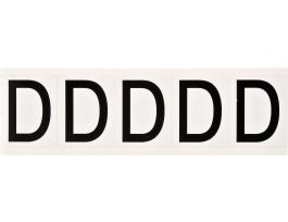 Vinyl 1.938 in Numbers and Letters Black on White D Card of 5 Labels