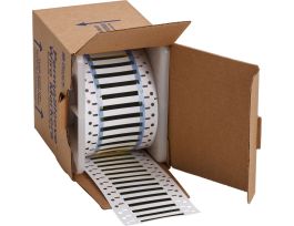 PermaSleeve Heat Shrink Wire and Cable Labels 3/32" Dia for 3" Core Printers - 2" Black Double-Sided
