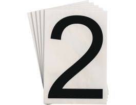 ToughStripe® Floor Marking Polyester 8 in Label Number 2 Black 20/PK