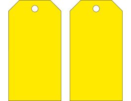 Blank Self Laminating Tags Polyester 5.75 in H x 3 in W Yellow 25/PK
