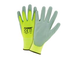 PosiGrip Hi-Vis Yellow, Gray Polyurethane Palm, Touch Screen , XL