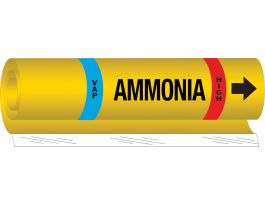 BLANK VAP AMMONIA HIGH Pipe Marker, 26" H x 12" W, Fits Pipes 2.5" Dia. Thru 7.875" Dia.