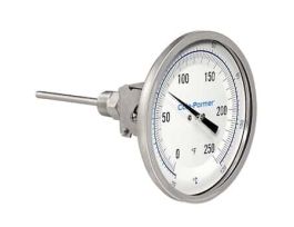 Industrial Silicone Filled Bimetal Thermometer 5 Dial, Adjustable Angle, 2  Stem, 0-250F (-20-120C)