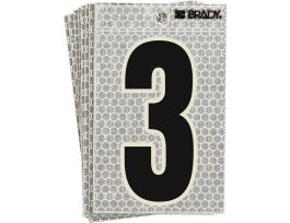 Glow in the Dark 5 in Black, Green Glow on Silver Number 3 10/PK