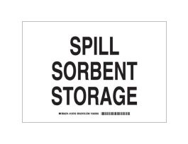 Spill Sorbent Storage Sign, 10" H x 14" W x 0.035" D, Aluminum
