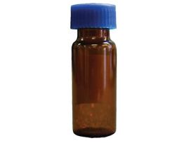 LCGC Screw Top Vials, Amber Glass, 9 mm Short Thread, 2 mL, Rubber/PTFE Septum; 100/pk