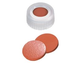 Short Thread Cap, 9mm, Open Transparent Polypropylene, Rubber/TEF Septa; 1000/pk