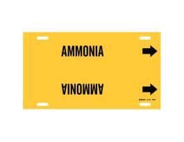 Ammonia Pipe Marker, 10" H x 24" W, Fits Pipes 8" Dia. Thru 9.875" Dia.