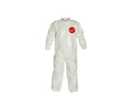 Tychem® 4000 Coverall, Collar, Elastic Wrists and Ankles, Storm Flap, Bound Seams, 12/CS, White