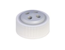 Solvent Delivery Cap, four 1/4"-28 ports, 38 mm Wako; 1/ea