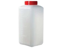 Storage Bottle with Screw Cap, 2 L, square, HDPE, sterile; 50/cs