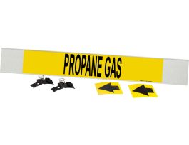 PROPANE GAS Pipe Marker, 4" H x 24" W, Fits Pipes 8" Dia. or Larger