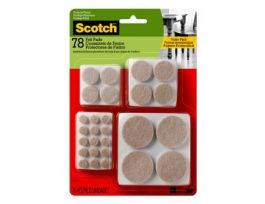 Scotch™ Round Felt Pads, SP855-NA, Multi Pack, Beige, 78pk