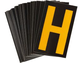 BradyLite 2.5 in Reflective Numbers Yellow on Black, H 25/PK
