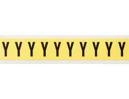 Repositionable Vinyl 1 in Black on Yellow, Letters Y Card of 10 Labels