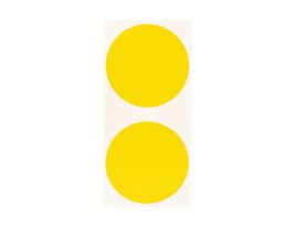 Aisle Marking Tape Dots - Adhesive Vinyl, Solid Color, Yellow, 3"