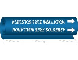 ASBESTOS FREE INSULATION Pipe Marker, 9" H x 8" W, Fits Pipes 1.5" Dia. Thru 2.375" Dia.