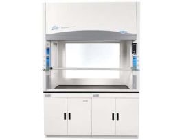 Ductless Fume Hood with Solvent and Acid Sensors, 96" W, No Windows, 2 Fixtures and 2 GFCI Duplexes; 115V, 50/60 Hz