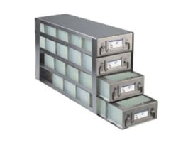 Upright Freezer Drawer Rack for 96 Deep-Well Plates or 1 3/4" Max H Boxes, 5 x 4 Array