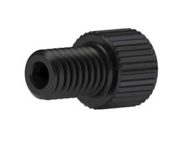 Flangeless Male Nut, Short Head, Black Acetal, 1/16" OD Tubing, M6 Flat-Bottom; 1/EA