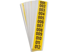 Repositionable Vinyl 0.625 in Black on Yellow, Numbers 001 to 999 Kit
