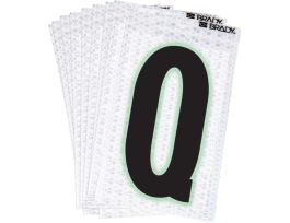 Glow in the Dark 2 in Black, Green Glow on Silver Letter Q 10/PK