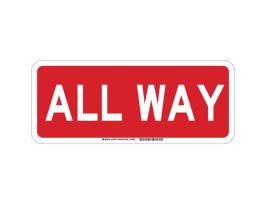 All Way Sign, 7" H x 17" W x 0.035" D, Aluminum