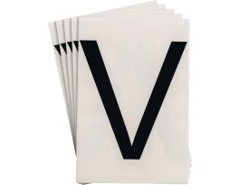 ToughStripe® Floor Marking Polyester 8 in Label Letter V Black 20/PK