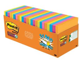 Post-it® Super Sticky Notes 654-24SSAU-CP, 3 In X 3 In (76 mm X 76 mm), Energy Boost Collection