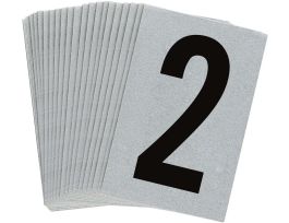 BradyLite 1 in Reflective Numbers Black on Silver, 2 25/PK