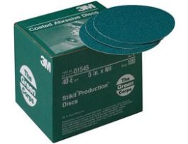 3M™ Green Corps™ Stikit™ Production™ Disc, 01545, 5 in, 40 grit, 100 discs per carton, 5 cartons per case