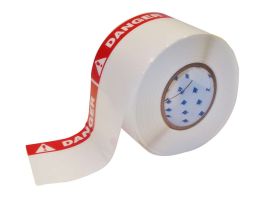 High Adhesion Polyester with Header Labels 4in H x 6in W BK, RD on WT PK of 2/RL