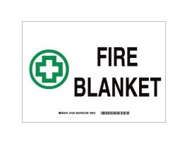 Fire Blanket Sign, 7" H x 10" W x 0.035" D, Aluminum